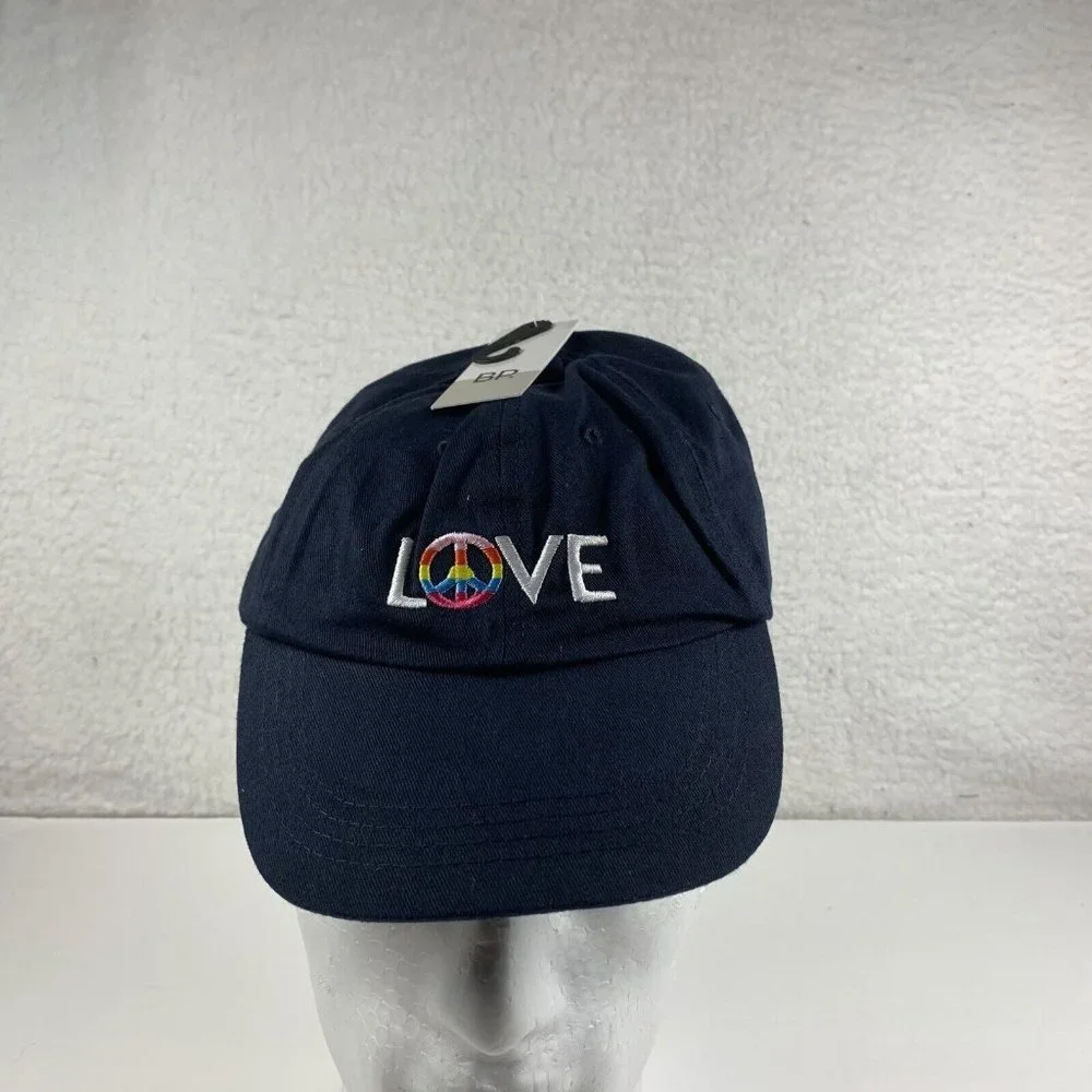 BP. Baseball Cap Hat Unisex One Size Navy Blue Love Embroidered Adjustable‎ 6201